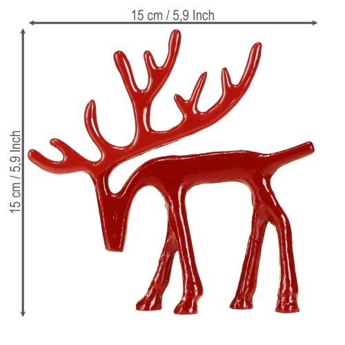 Artikel Rensdyrsdekorationsfigur metal borddekoration jul rød 15cm