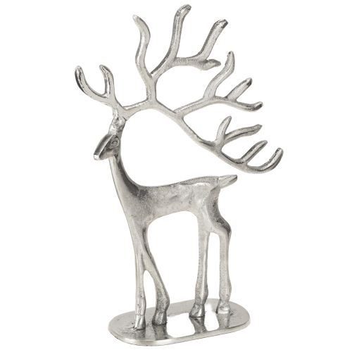 Rensdyr dekoration hjorte figur metal sølv H31cm