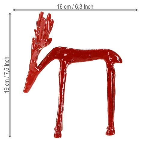 Artikel Rensdyrsdekoration metalfigur juledekoration rød 16×13×19 cm