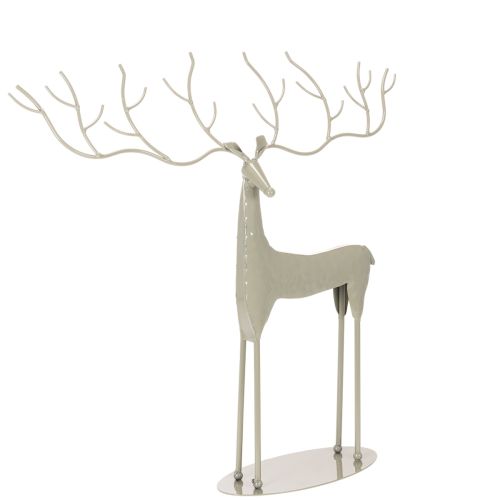 Dekorativ hjorteskulptur med store gevirer, moderne metallook, 48 cm købe | Floristik24.dk