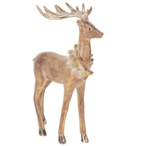 Dekorativ figur af en hjort med gevir, til stående, juledekoration, 28 cm købe | Floristik24.dk