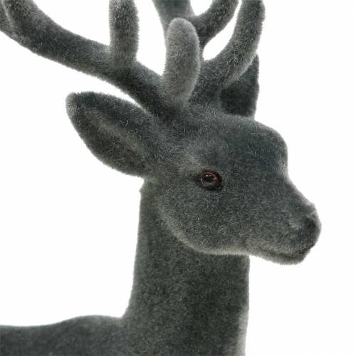 Artikel Dekorative hjorte flokkede grå 20cm 2 stk