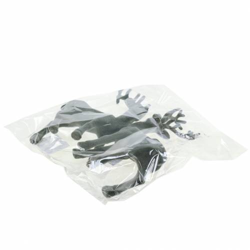 Artikel Dekorative hjorte flokkede grå 20cm 2 stk