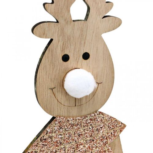 Artikel Rensdyr træ dekorativ figur standee jul 12×6,5cm H45cm 2stk