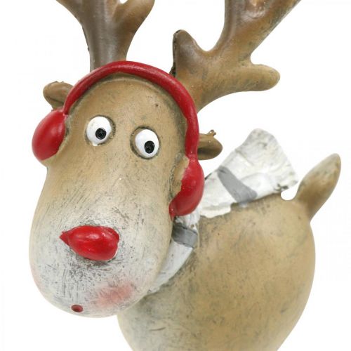 Floristik24 Deco figur rensdyr jul med tørklæde 7×4,5×12cm 4stk