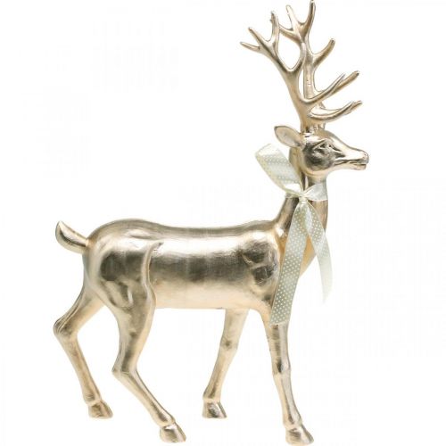 Floristik24 Dekorativ figur hjort champagne dekorativ hjort stor jul 47cm