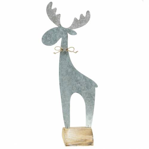 Floristik24 Rensdyr sølv glitter 42cm x 16,5cm