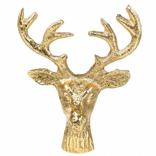 Floristik24 Julepynt hjortehoved metal gyldent 6,8cm 6stk