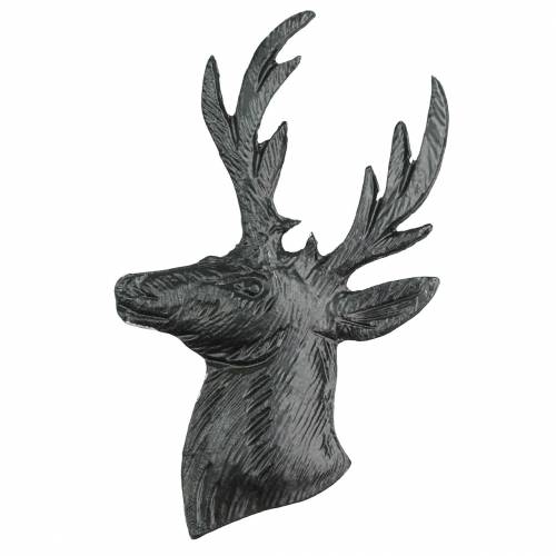 Dekorativ rensdyrbuste sort metal 8cm × 4,8cm 8 stk