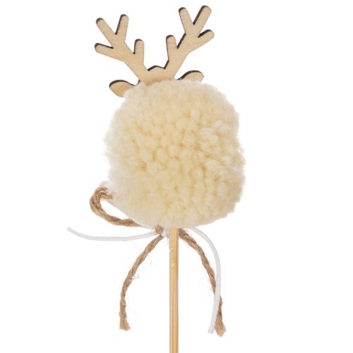 Dekorative rensdyrfigurer med pomponer og juleklemmer 24 cm 12 stk. | Floristik24.dk