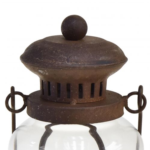 Floristik24 Retro lampe LED lanterne rustbrun varm hvid Ø11cm H30cm
