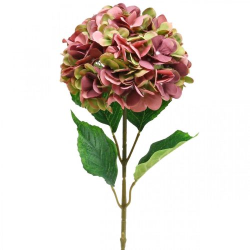 Hortensia kunstig pink, bordeaux kunstig blomst stor 80cm