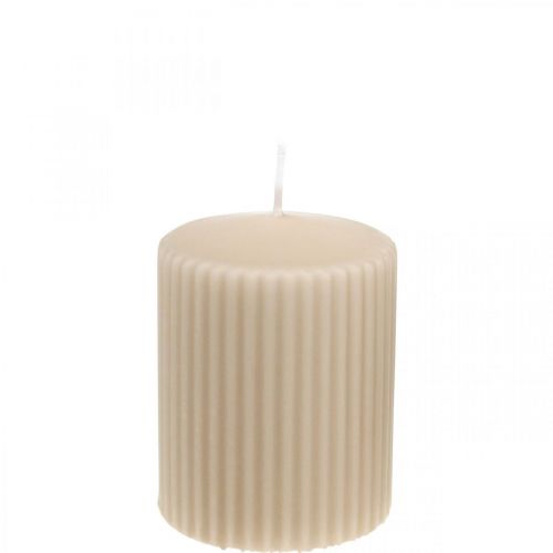 Artikel Søjlelys beige rillet lys 70/90mm 4 stk