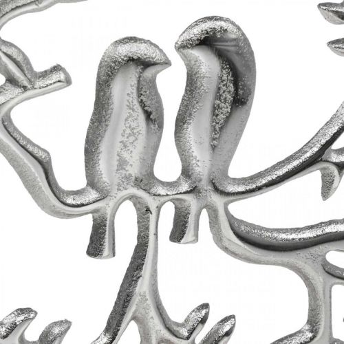 Artikel Borddekorationsfjeder, dekorativ ring fugl deco sølv H37,5cm