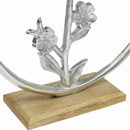 Artikel Borddekorationsfjeder, dekorativ ring fugl deco sølv H32,5cm