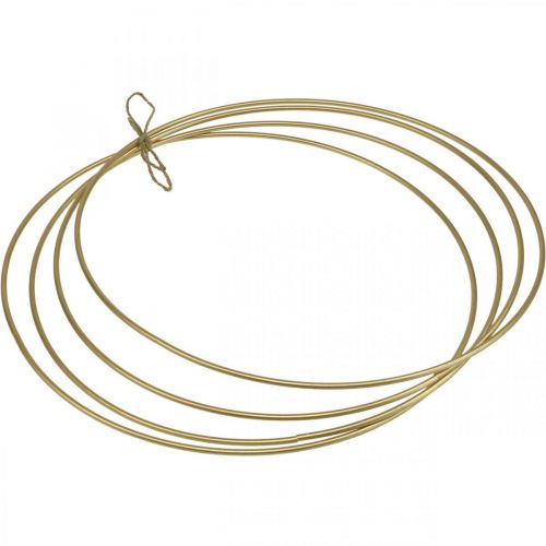 Floristik24 Metalring dekorering Scandi ring deco loop gylden Ø40cm 4stk