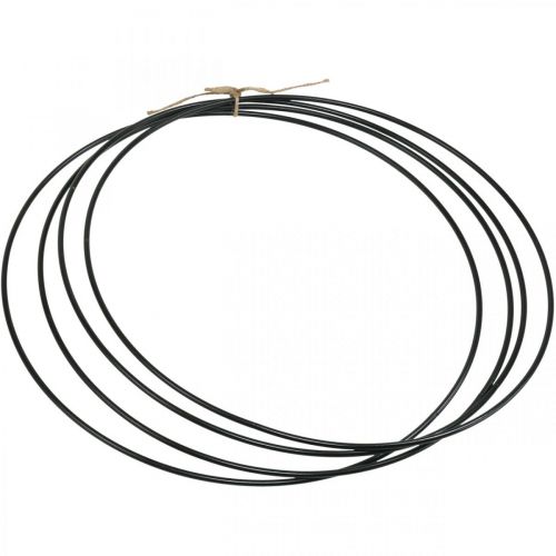 Floristik24 Metalring dekorativ ring Scandi ring dekorativ løkke sort Ø30cm 4 stk