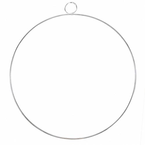 Floristik24 Dekorativ ring sølv Ø30cm 4stk