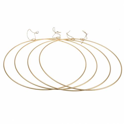 Artikel Dekorativ ring til ophængning af guld Ø35cm 4 stk