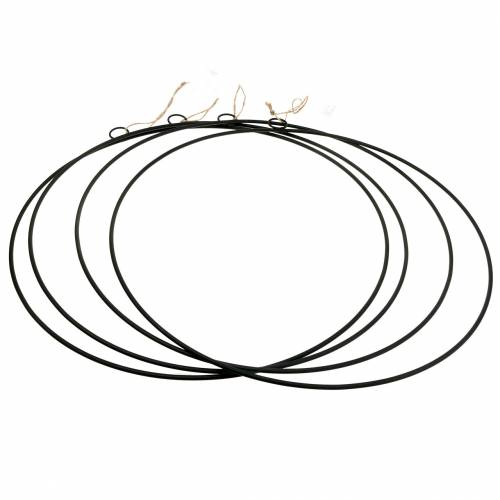 Artikel Dekorativ ring til ophængning sort Ø35cm 4stk