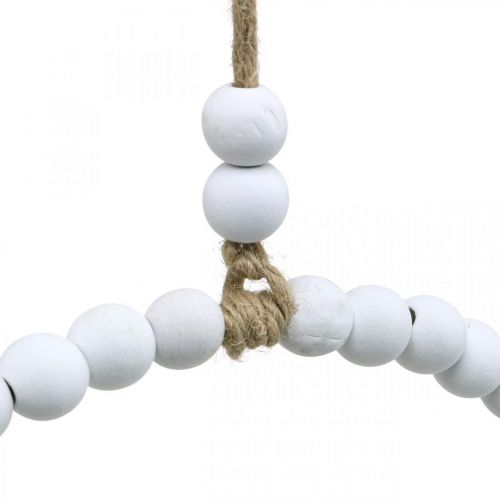 Artikel Ring med perler, fjeder, dekorativ ring, bryllup, krans til at hænge hvid Ø28cm 4 stk