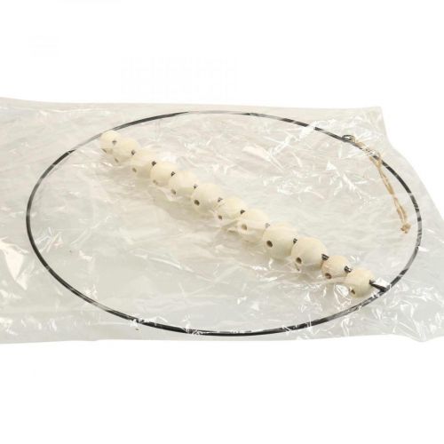 Artikel Dekorativ ring metal træperler sort hvid natur Ø30cm 4 stk