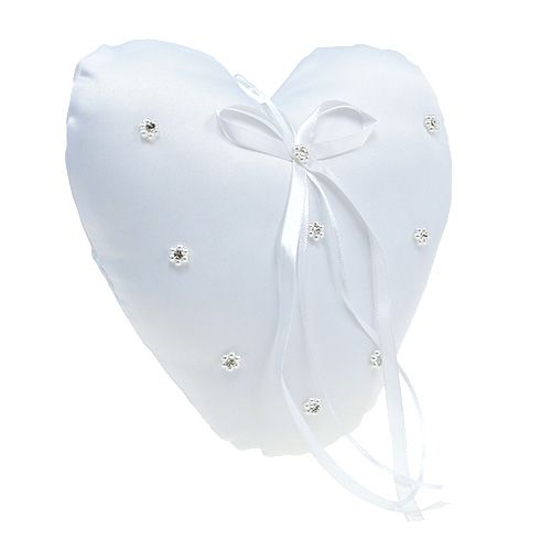 Floristik24 Ringpude hjerteform 18 cm hvid