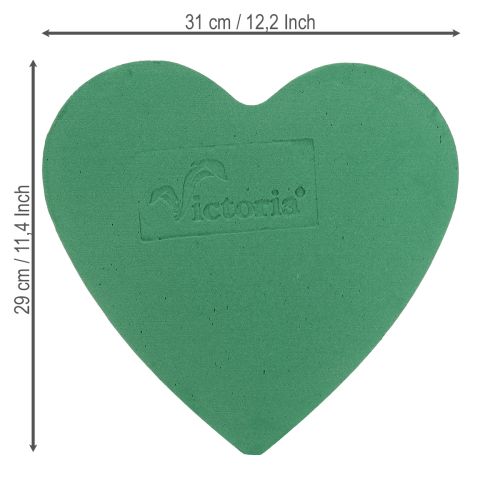 Artikel Romantisk blomsterskumhjerte 30 cm blomsterskum grøn 2 stk.