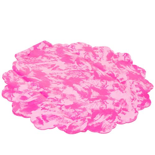 Lyserød Rondella blomsterkrave til buketter, 48 cm