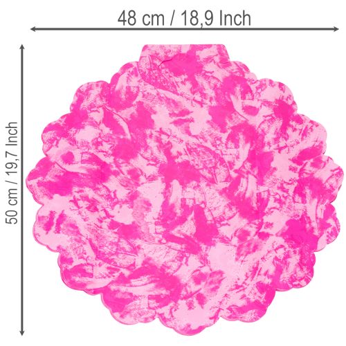 Lyserød Rondella blomsterkrave til buketter, 48 cm | Floristik24.dk