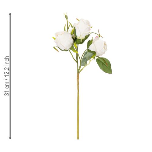 Artikel Kunstig blomsterbuket med roser til stilfuld borddekoration, 31 cm, 3 stk.