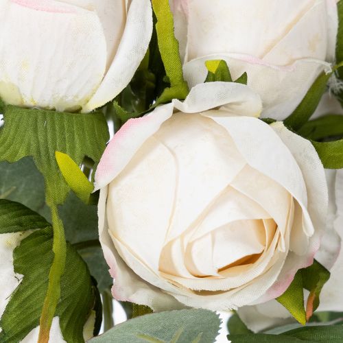 Artikel Kunstig blomsterbuket med roser til stilfuld borddekoration, 31 cm, 3 stk.