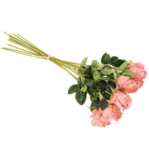 Kunstige roseblomster i en buket, lang stilk 62 cm, 12 stk. | Floristik24.dk
