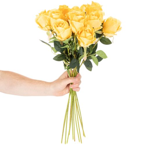 Kunstig rose med lang stilk, kunstig blomst, 62 cm, 12 stk. | Floristik24.dk