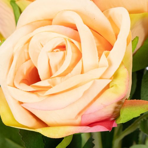 Artikel Kunstig rosebuket med realistisk udseende, holdbar, til bryllupsdekoration, 44 cm, 6 stk.