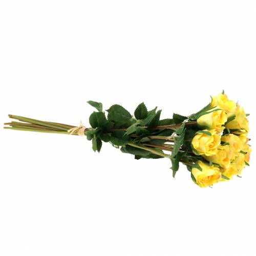 Floristik24 Rose gul 42cm 12stk
