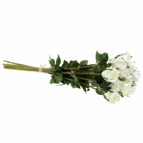 Floristik24 Rose hvid 42cm 12stk