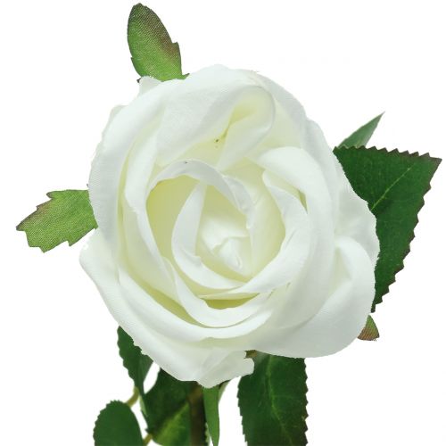 Artikel Rose hvid 44cm til dekoration 6stk