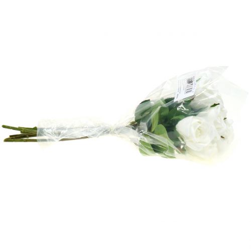 Floristik24 Rose hvid 44cm til dekoration 6stk
