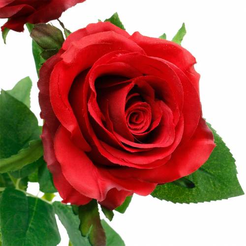 Artikel Rød rose kunstige roser silkeblomster 3 stk