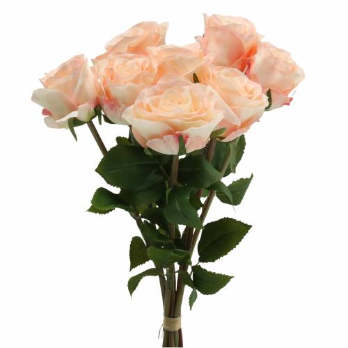 Floristik24 Rose buket kunstig abrikos 8 stk