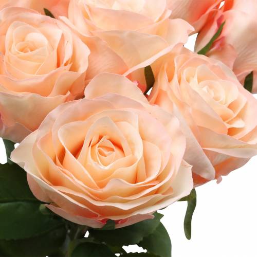 Floristik24 Rose buket kunstig abrikos 8 stk