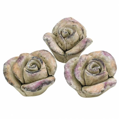 Floristik24 Beton rosa grå, violet Ø7,7 H5,5cm 3 stk