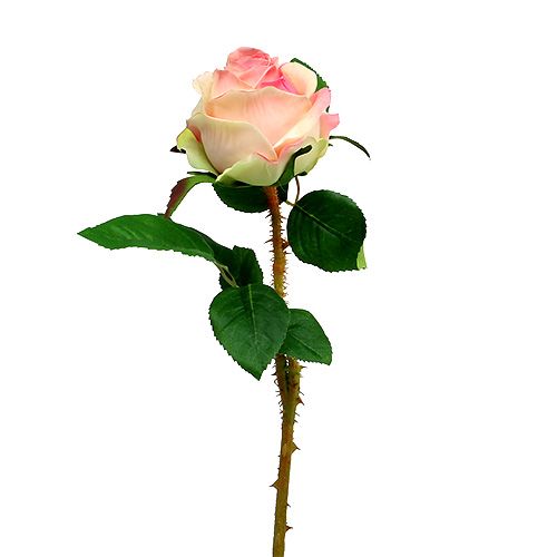 Rose kunstig creme-lyserød Ø9cm L45cm 1p