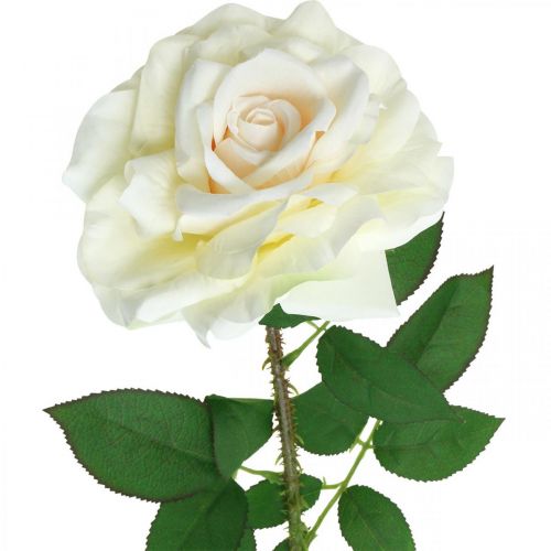Artikel Silkeblomst, rose på stilk, kunstig plante cremehvid, pink L72cm Ø13cm