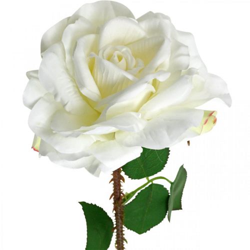 Artikel Hvid Rose Falsk Rose på Stængel Silke Blomst Falsk Rose L72cm Ø13cm