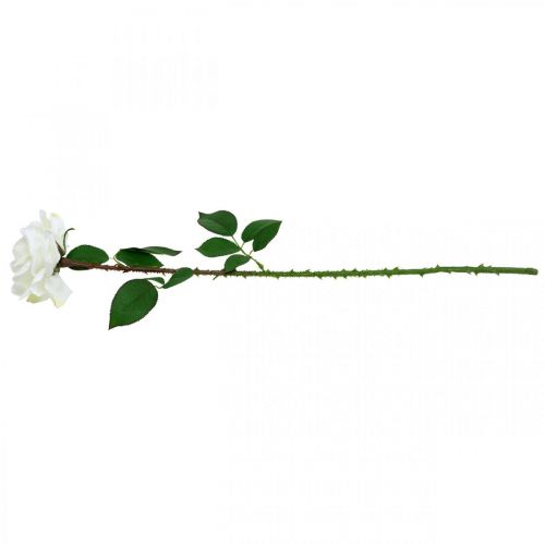 Artikel Hvid Rose Falsk Rose på Stængel Silke Blomst Falsk Rose L72cm Ø13cm