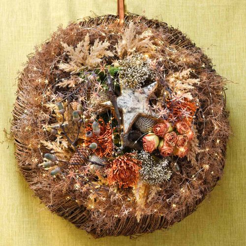 Floristik24 Rose bundt, silke blomster, kunstige roser orange, antik look L23cm 8 stk.