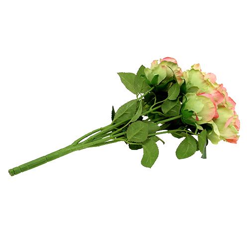 Artikel Kunstig rosenbusk grøn, pink 55cm