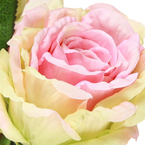 Artikel Kunstig rosenbusk grøn, pink 55cm